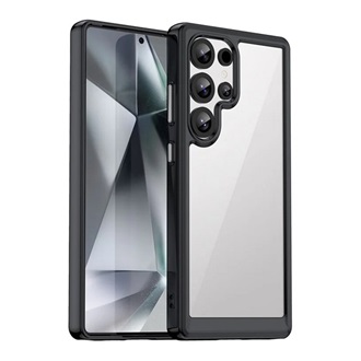 Samsung S25 Ultra GIGAPACK Szilikon telefonvédő ütésállóság, átlátszó hátlap, FEKETE