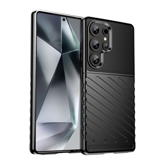 Samsung S25 Ultra GIGAPACK Szilikon telefonvédő ütésállóság, dombor minta, FEKETE