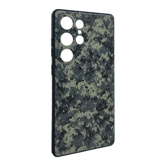 Samsung S25 Ultra GIGAPACK Szilikon telefonvédő ütésállóság, terep minta, SÖTÉTZÖLD