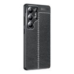 Samsung S25 Ultra GIGAPACK Szilikon telefonvédő ütésállóság, varrás minta, FEKETE