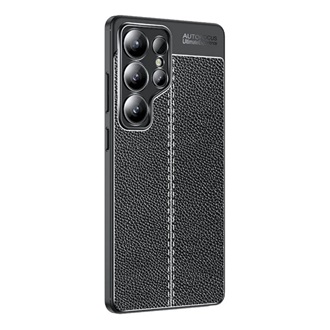 Samsung S25 Ultra GIGAPACK Szilikon telefonvédő ütésállóság, varrás minta, FEKETE