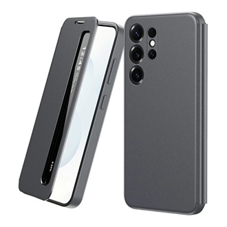 Samsung S25 Ultra GIGAPACK Tok álló aktív FLIP, Smart View Window, SÖTÉTSZÜRKE