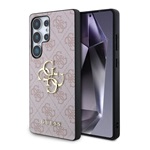 Samsung S25 Ultra GUESS 4G BIG LOGO szilikon telefonvédő ütésállóság, bőr hatású hátlap, RÓZSASZÍN