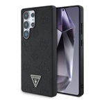 Samsung S25 Ultra GUESS GRAINED HOT STAMP PEONY PATTERN szilikon telefonvédő ütésállóság, MagSafe, FEKETE