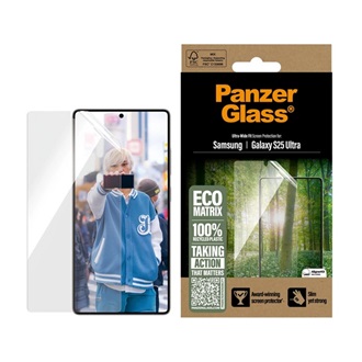 Samsung S25 Ultra PANZERGLASS ECO MATRIX képernyővédő üveg flexibilis, karcálló + segédkeret, ÁTLÁTSZÓ