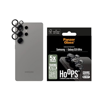 Samsung S25 Ultra PANZERGLASS HOOPS CERAMIC kameravédő üveg 9H + segédkeret ÁTLÁTSZÓ