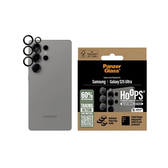 Samsung S25 Ultra PANZERGLASS HOOPS kameravédő üveg 9H + segédkeret FEKETE