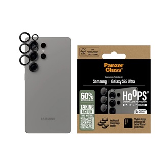 Samsung S25 Ultra PANZERGLASS HOOPS kameravédő üveg 9H + segédkeret FEKETE