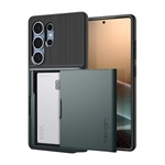 Samsung S25 Ultra SPIGEN SLIM ARMOR CS szilikon telefonvédő műanyag hátlap, légpárnás sarok, SÖTÉTZÖLD