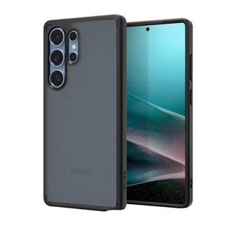 Samsung S25 Ultra SPIGEN ULTRA HYBRID műanyag telefonvédő ütésállóság, matt, FEKETE/ÁTLÁTSZÓ