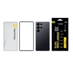 Samsung S25 Ultra TACTICAL IMPACT ARMOUR GLASS képernyővédő üveg 3D, antibakteriális + segédkeret, FEKETE