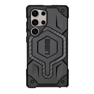Samsung S25 Ultra UAG MONARCH szilikon telefonvédő erős ütésállóság, karbon minta, FEKETE