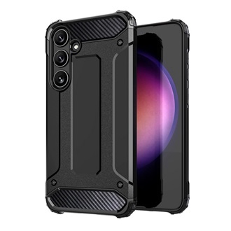 Samsung S26 GIGAPACK Defender szilikon telefonvédő ütésállóság, fémhatás, FEKETE