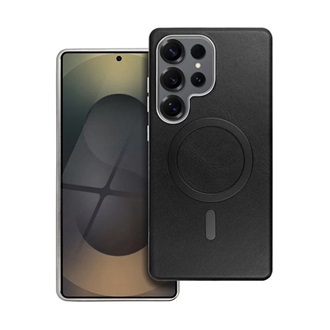 Samsung S26 GIGAPACK Szilikon telefonvédő ECO bőr hatású hátlap, prémium, FEKETE