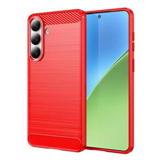 Samsung S26 Plus GIGAPACK Szilikon telefonvédő ütésállóság, karbon minta, PIROS