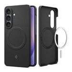 Samsung S26 SPIGEN AIR SKIN ARAMID MAGSAFE műanyag telefonvédő ultravékony, karbon minta, FEKETE