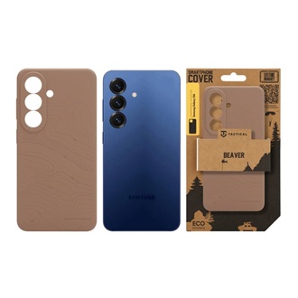 Samsung S26 TACTICAL BEAVER szilikon telefonvédő mikrofiber plüss belső, topográfiai minta, SÖTÉTBARNA
