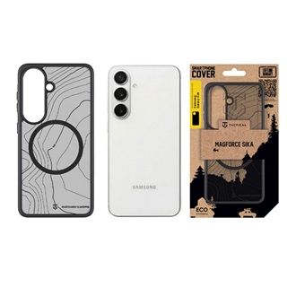 Samsung S26 TACTICAL MAGFORCE HYPERSTEALTH SIKA szilikon telefonvédő ütésállóság, topográfiai minta, FEKETE