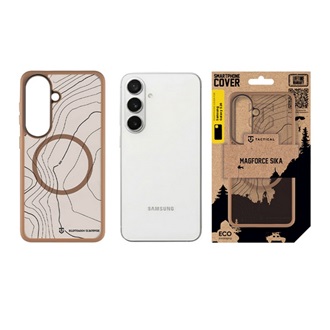 Samsung S26 TACTICAL MAGFORCE HYPERSTEALTH SIKA szilikon telefonvédő ütésállóság, topográfiai minta, SÖTÉTBARNA