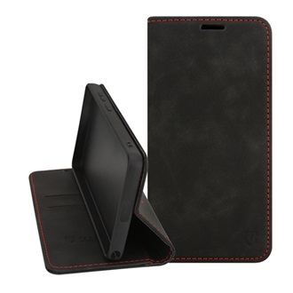 Samsung S26 TACTICAL XPROOF tok álló, bőr hatású FLIP, prémium, FEKETE