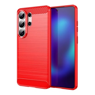 Samsung S26 Ultra GIGAPACK Szilikon telefonvédő ütésállóság, karbon minta, PIROS