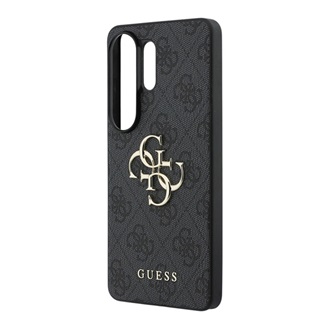 Samsung S26 Ultra GUESS 4G BIG METAL LOGO műanyag telefonvédő ütésállóság, bőr hatású hátlap, FEKETE