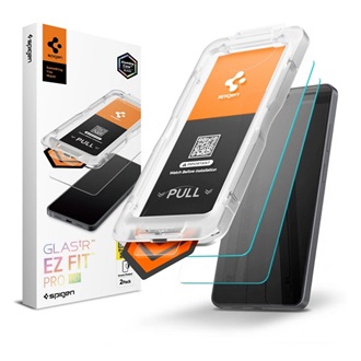 Samsung S26 Ultra SPIGEN GLASS TR EZ FIT PRO HD képernyővédő üveg 2db 2.5D, 9H + segédkeret, ÁTLÁTSZÓ