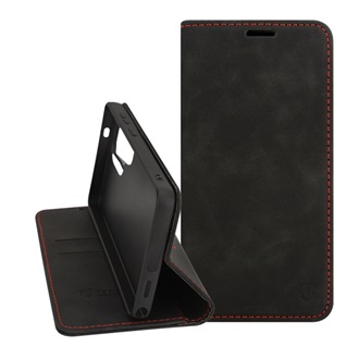 Samsung S26 Ultra TACTICAL XPROOF tok álló, bőr hatású FLIP, prémium, FEKETE