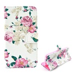 Samsung S6 Gigapack tok álló, bőr hatású FLIP, bazsarózsa, FEHÉR