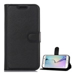 Samsung S7 EDGE Gigapack tok álló, bőr hatású FLIP, prémium, FEKETE