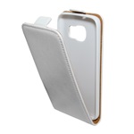 Samsung S7 Gigapack tok álló, bőr hatású FLIP, lefelé nyíló, FEHÉR