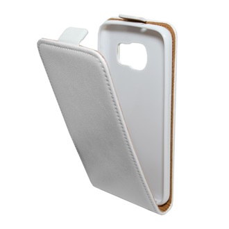 Samsung S7 Gigapack tok álló, bőr hatású FLIP, lefelé nyíló, FEHÉR