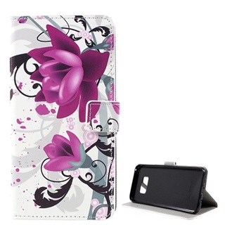 Samsung S8 Plus Gigapack tok álló, bőr hatású FLIP, lótuszvirág, FEHÉR
