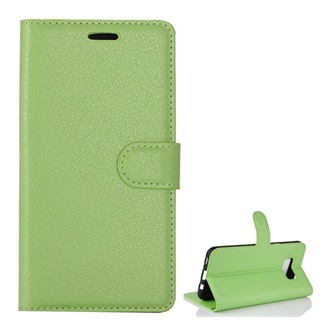 Samsung S8 Plus Gigapack tok álló, bőr hatású FLIP, prémium, VILÁGOSZÖLD