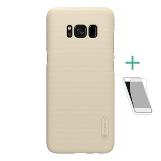 Samsung S8 Plus NILLKIN SUPER FROSTED műanyag telefonvédő gumírozott, érdes felület + képernyővédő fólia, ARANY
