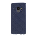 Samsung S9 Gigapack Szilikon telefonvédő bőr hatású, fonott minta, SÖTÉTKÉK