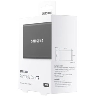 Samsung T7 2TB USB3.2 Gen2 C ütésálló külső SSD szürke