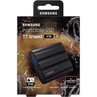 Samsung T7 Shield 4TB USB3.2 Gen2 C 2,5" vízálló ütésálló külső SSD fekete