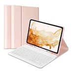 Samsung Tab A8 10.5 LTE (2021) GIGAPACK Tok álló, bőr hatású FLIP, angol nyelvű, RÓZSASZÍN