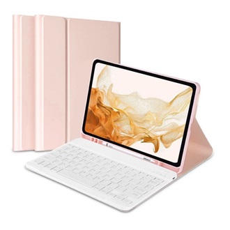 Samsung Tab A8 10.5 LTE (2021) GIGAPACK Tok álló, bőr hatású FLIP, angol nyelvű, RÓZSASZÍN