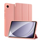 Samsung Tab A9 LTE DUX DUCIS DOMO tok álló, bőr hatású aktív, textil minta, RÓZSASZÍN