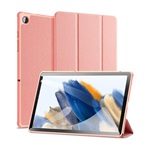 Samsung Tab A9 Plus 5G DUX DUCIS DOMO tok álló, bőr hatású aktív, textil minta, RÓZSASZÍN