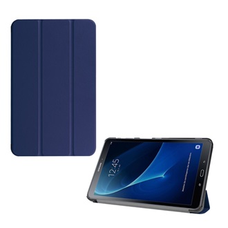 Samsung Tab A 10.1 WIFI (2016) Gigapack Tok álló, bőr hatású aktív FLIP, asztali tartó, SÖTÉTKÉK
