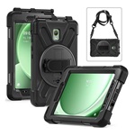 Samsung Tab Active 5 WIFI Gigapack Defender műanyag telefonvédő ütésállóság, vállpánt, FEKETE