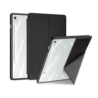 Samsung Tab S10 FE Plus WIFI DUX DUCIS MAGI ORIGAMI tok álló, bőr hatású aktív FLIP, ceruza tartó, FEKETE