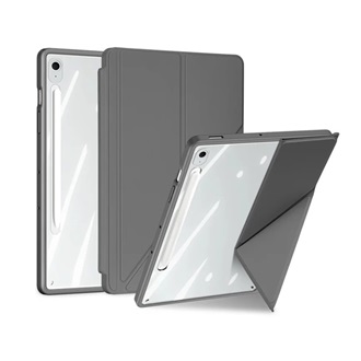 Samsung Tab S10 FE Plus WIFI DUX DUCIS MAGI ORIGAMI tok álló, bőr hatású aktív FLIP, ceruza tartó, SZÜRKE