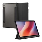 Samsung Tab S10 FE WIFI SPIGEN ULTRA HYBRID PRO tok álló, bőr hatású FLIP, ceruza tartó, FEKETE