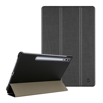 Samsung Tab S10 Lite WIFI TACTICAL BOOK TRIFOLD tok álló, bőr hatású aktív FLIP, asztali tartó, FEKETE