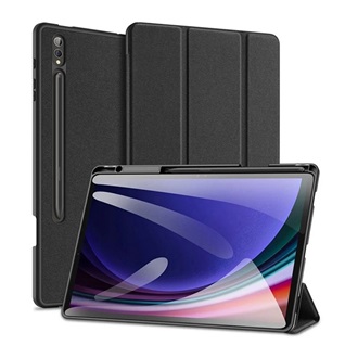 Samsung Tab S10 Plus LTE DUX DUCIS DOMO tok álló, bőr hatású aktív FLIP, ceruza tartó, FEKETE
