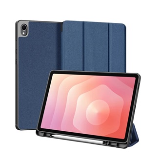 Samsung Tab S11 5G DUX DUCIS DOMO tok álló, bőr hatású aktív FLIP, ceruza tartó, SÖTÉTKÉK